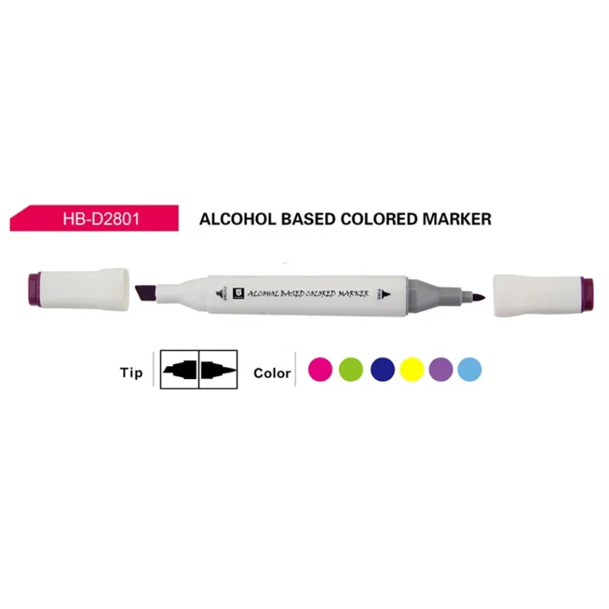 Set of colorful marker pen designs for creative use