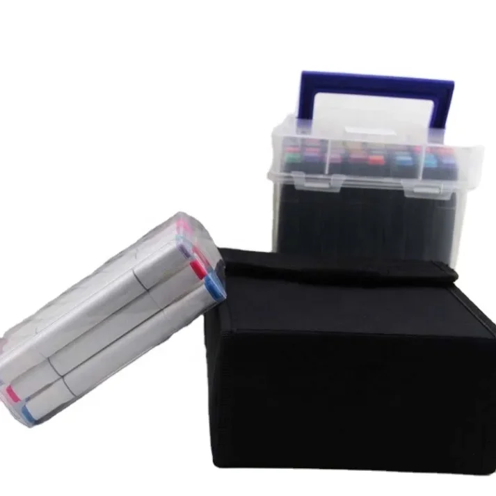 Art supplies marker set with multiple colors for artists