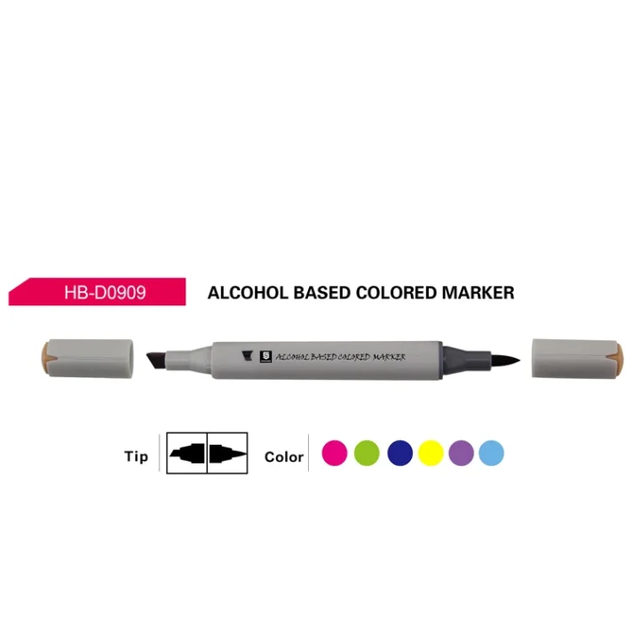 Assorted colored marker pens for artistic and office use