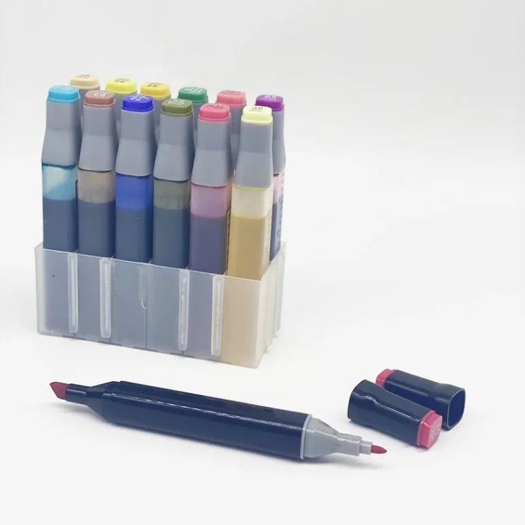 Set of permanent marker pens for labeling and marking