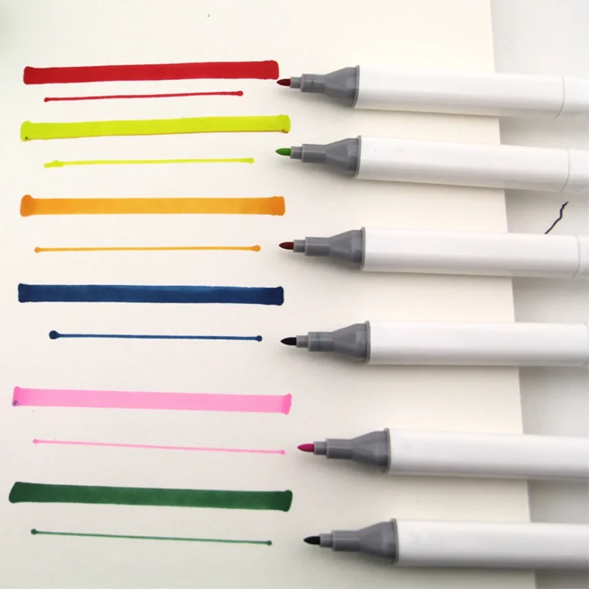 A vibrant collection of colorful markers in an art set