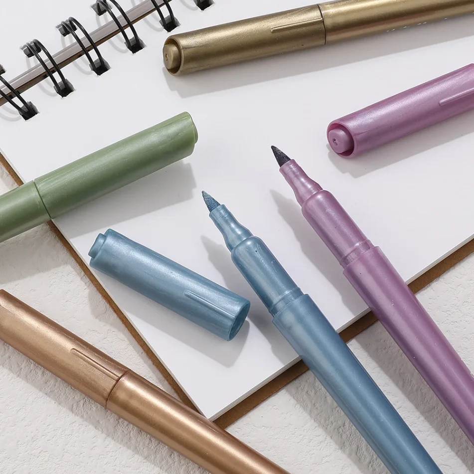 Set of colorful markers for sketching and drawing