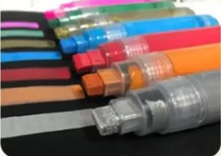 Variety of marker pens in different colors.
