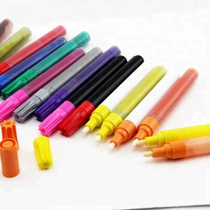 Set of colorful marker pens for art and design.