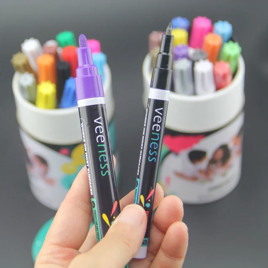 Assorted markers perfect for art projects and crafts.