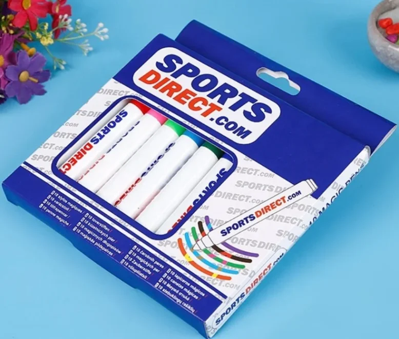 A set of colorful marker pens in a storage case
