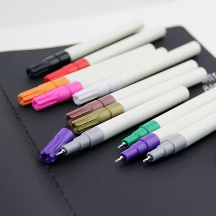 A complete marker set stored in a protective case