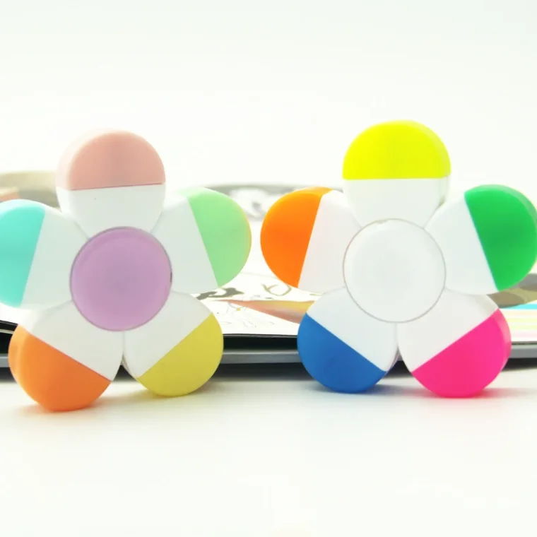 Wholesale 5-Color Flower Shaped Highlighter from Factory Supplier
