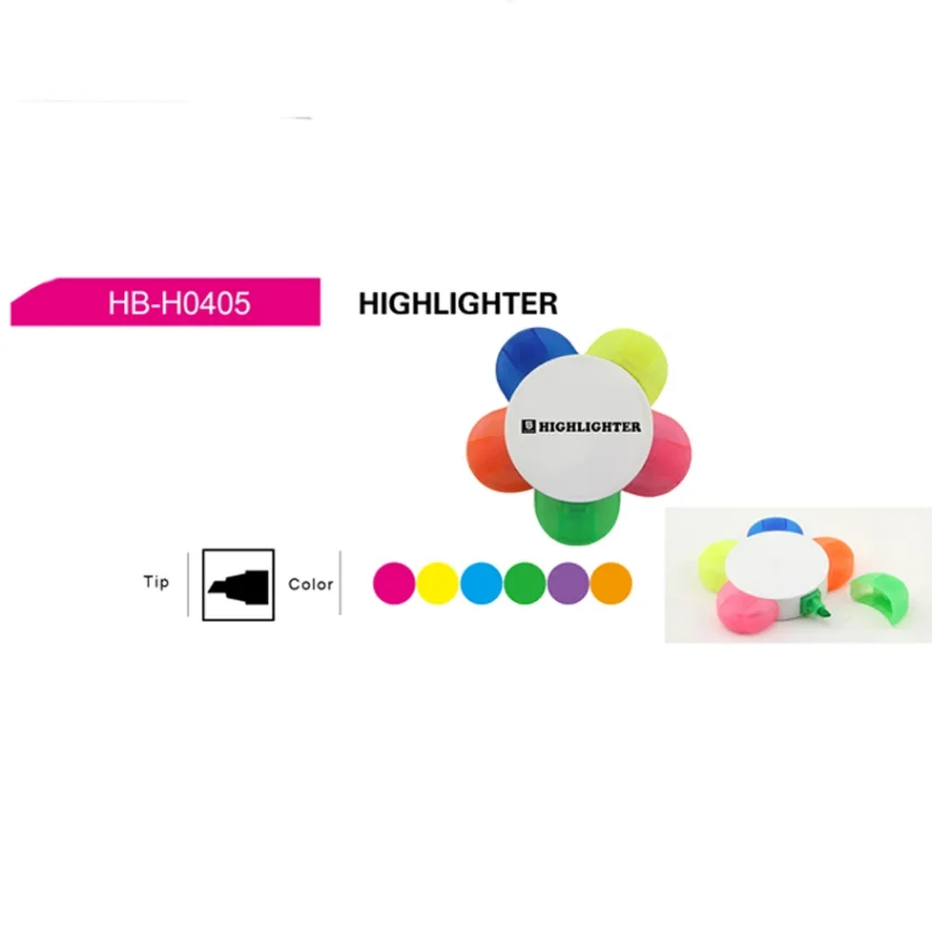 Wholesale 5-Color Flower Shaped Highlighter from Factory Supplier