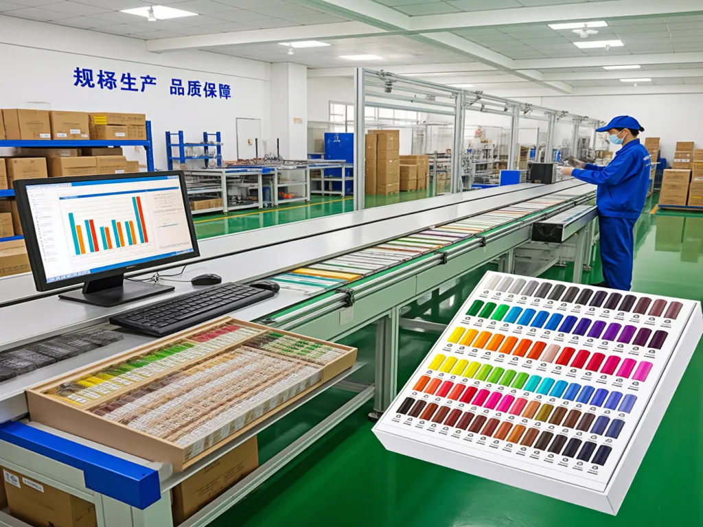 Crayons production line in a factory