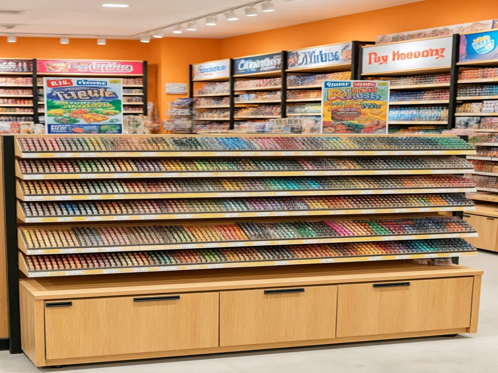 Wholesale display of crayons in a store
