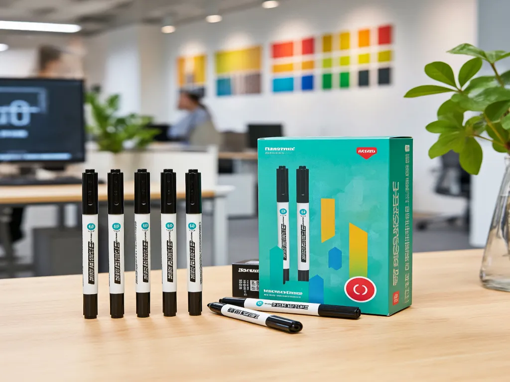 Permanent markers with packaging on display