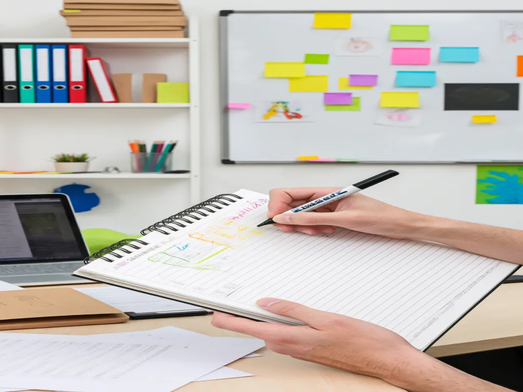 Using a permanent marker in a notebook