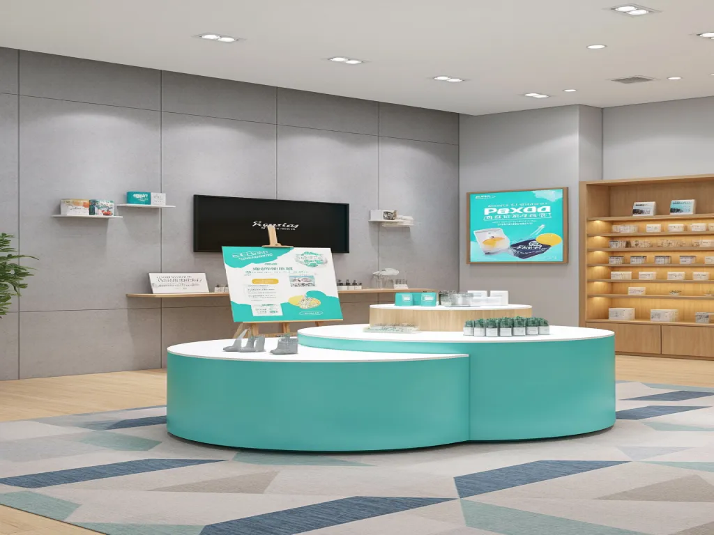 Custom stationery display in a modern store