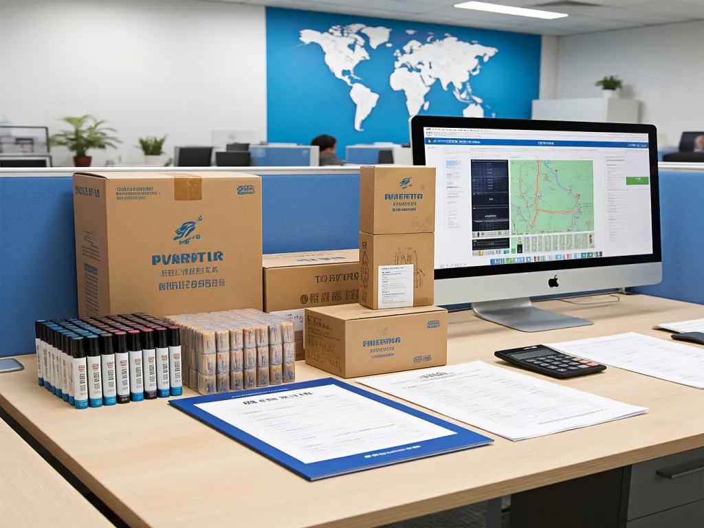 Permanent marker packaging and a computer on a desk