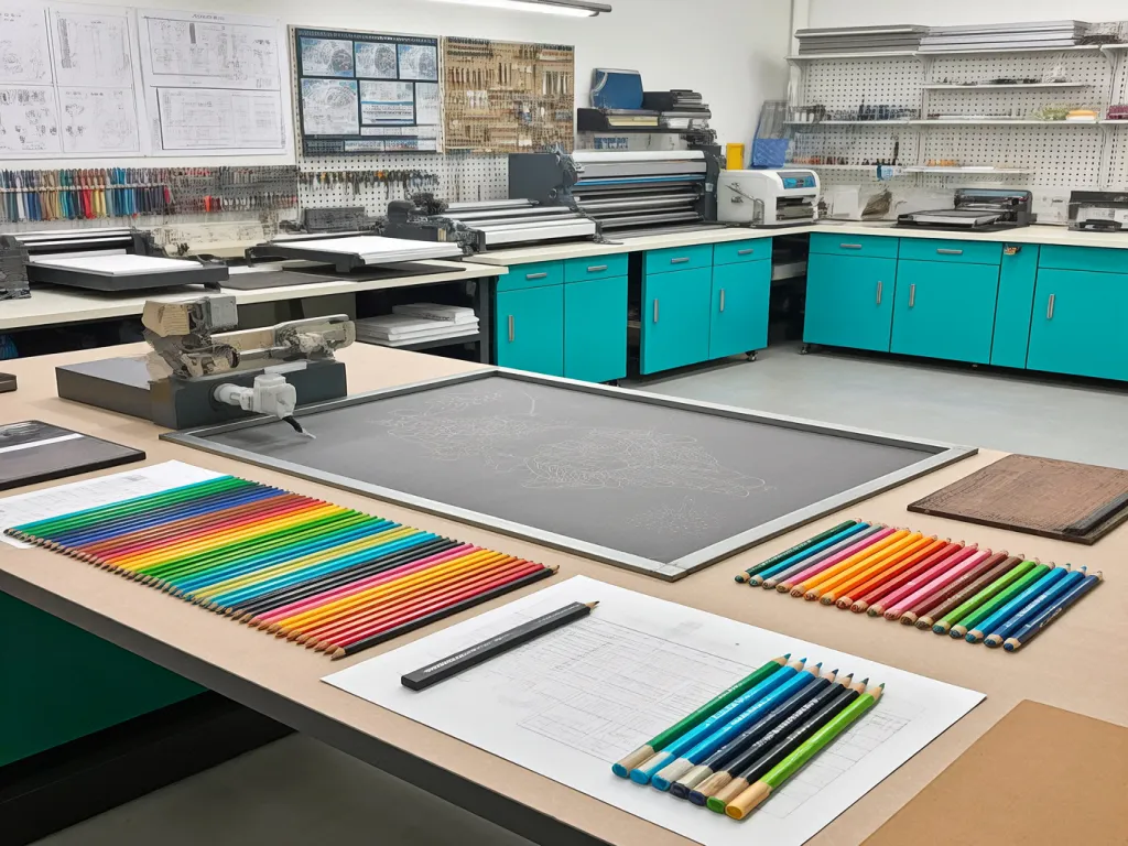 Custom pencil printing equipment in action