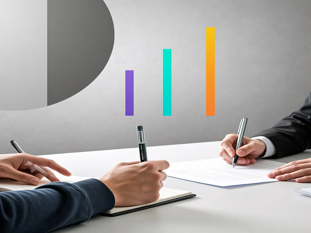 Business meeting with people using pens to sign documents