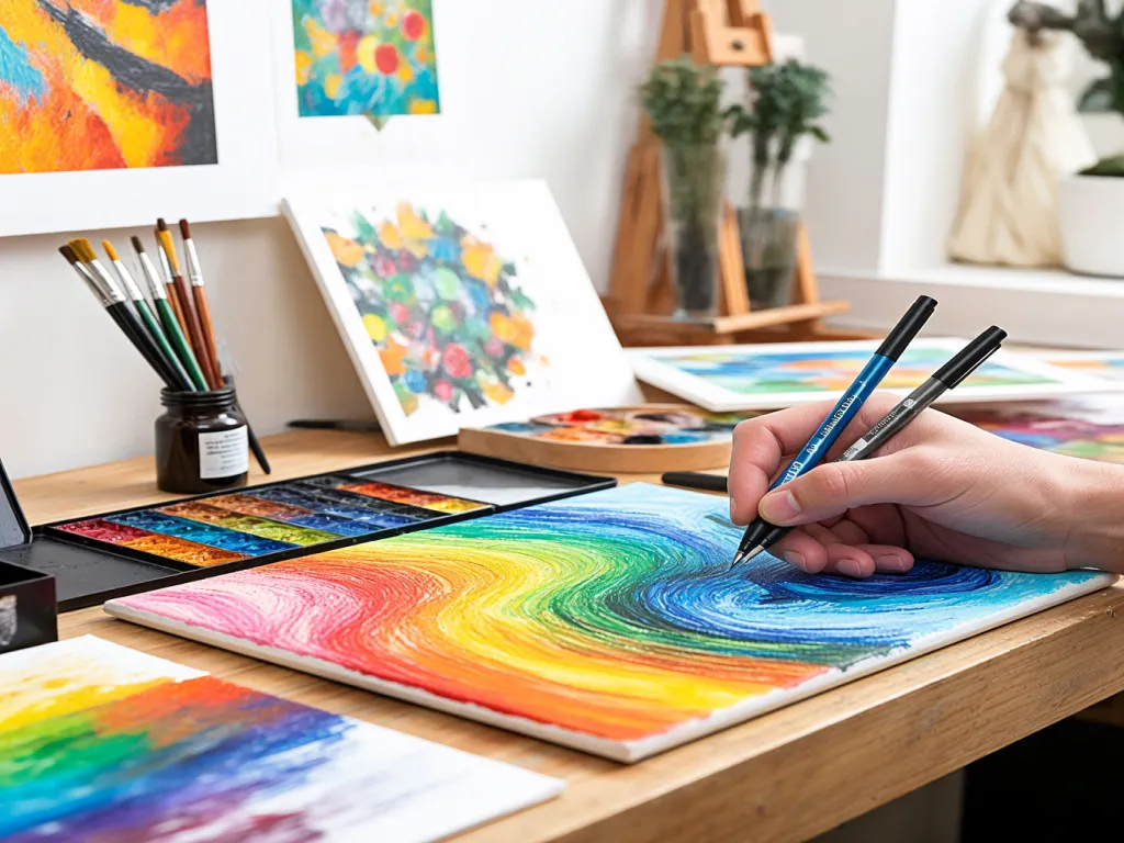 Artistic creation using gel ink pens