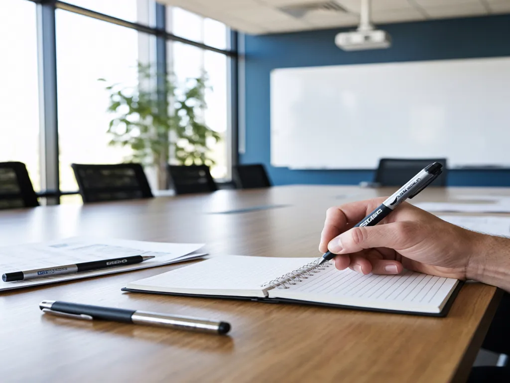 Taking meeting notes with a Sharpie gel pen