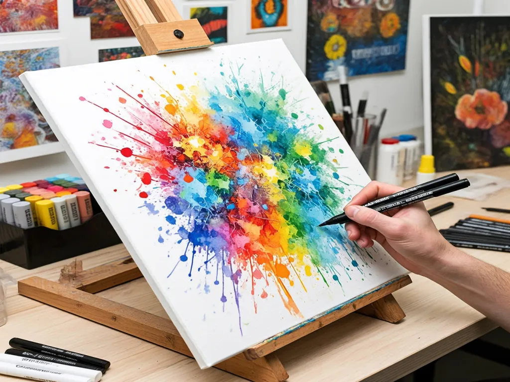Creating colorful art with fine tip marker pens