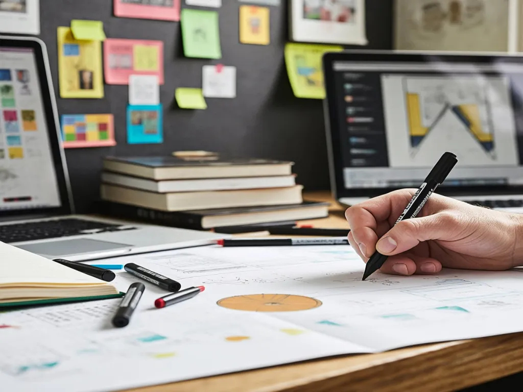 Design process with chisel tip marker pens