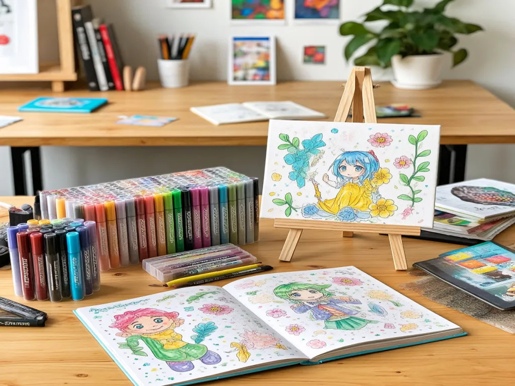 Illustrations created with marker tip pens on display