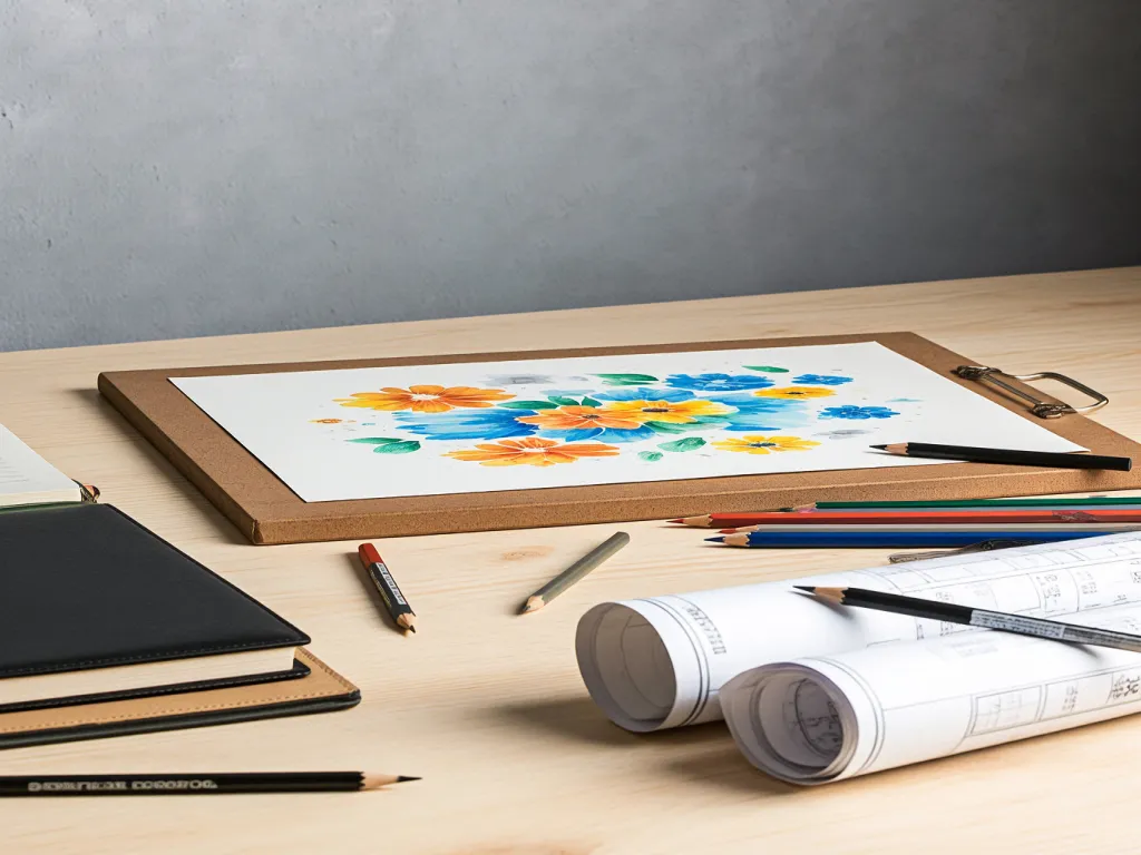 Colorful sketch created with fine tip marker pens