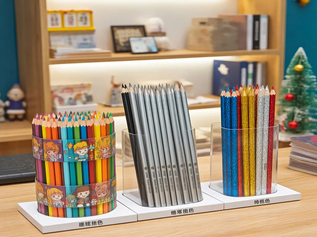 Display of bulk pencils in a store
